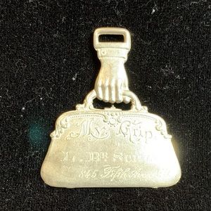 Vintage sterling silver luggage tag pin